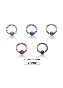 Piercing, Színes titán golyózáras karika