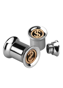 Piercing, Tágító (dugó), menetes, 316L orvosi acél