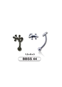 Piercing, Szemöldökékszer, fekete PVD szárral,
figurával