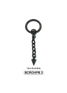 Piercing, Fülékszer, fekete PVD