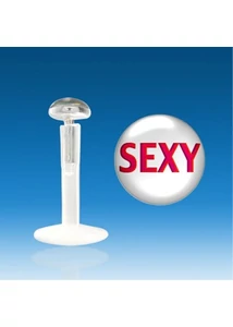 Piercing, Szépségpont, bőrbarát steril teflon szárral, bepattintós fejjel