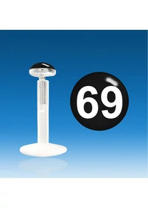 Piercing, Szépségpont, bőrbarát steril teflon szárral, bepattintós fejjel