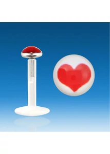 Piercing, Szépségpont, bőrbarát steril teflon szárral, bepattintós fejjel