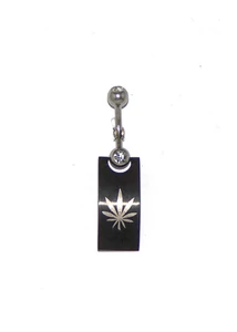 Piercing, Köldökékszer, 316L orvosi acél szárral, orvosi acél dísszel