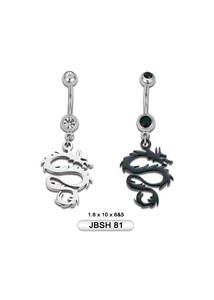 Piercing, Köldökékszer, 316L orvosi acél szárral