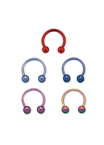 Piercing, Patkó formájú ékszer, színezett 316L orvosi acél