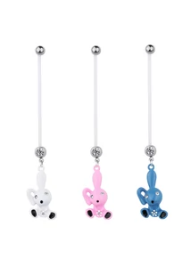 Kismama piercing, köldökékszer, bőrbarát műanyag szárral