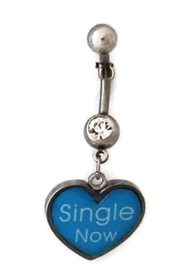 Piercing, Köldökékszer cirkon kővel, 316L orvosi acél