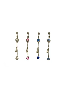 Piercing, köldökékszer, 316L orvosi acél, cirkon kövekkel