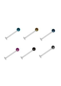 Piercing, Tragus, Szépségpont, Ajak, Fülékszer, bőrbarát steril teflon, titán golyóval 