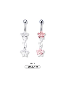 Piercing, Köldökékszer ezüst dísszel