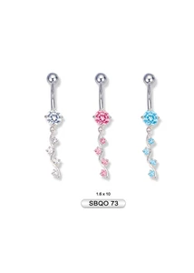 Piercing, Köldökékszer ezüst dísszel