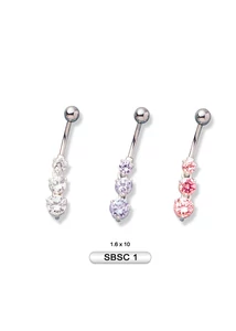 Piercing, Köldökékszer ezüst dísszel