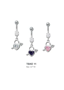 Piercing, Köldökékszer, 316L orvosi acél szárral