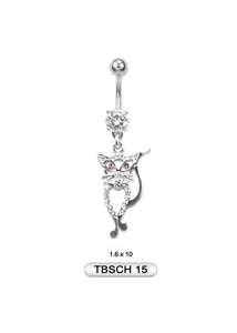 Piercing, Köldökékszer, 316L orvosi acél szárral