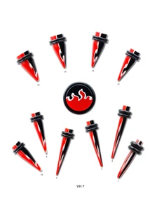 Piercing, Tágító, UV fényben világító, kaucsuk gyűrűkkel,
akril