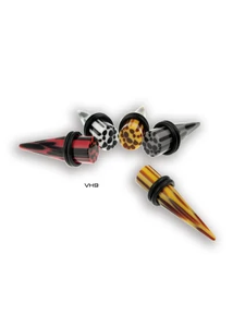 Piercing, Tágító, UV fényben világító, kaucsuk gyűrűkkel,
akril