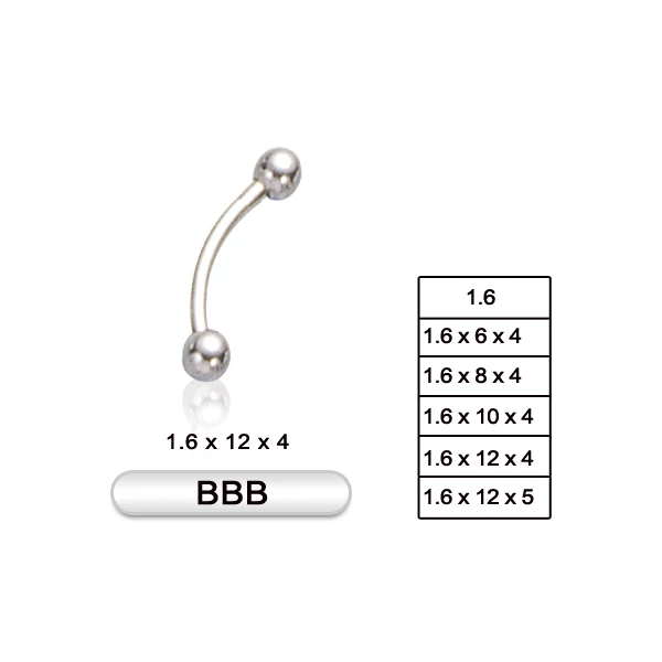 Piercing, Banán, 316L orvosi acél szárral, golyókkal