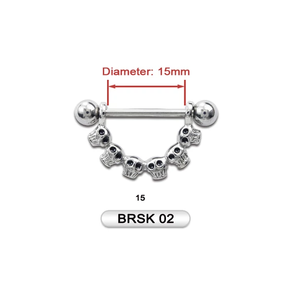 Piercing, Mellékszer figurával, 316L orvosi acél