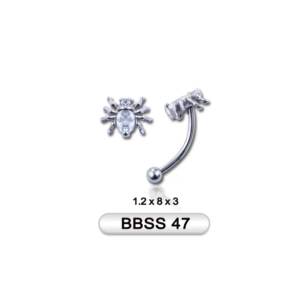 Piercing, Szemöldökékszer, 316L orvosi acél szárral