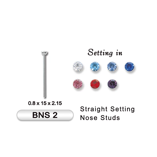 Piercing, Orrékszer cirkon kővel, 316L orvosi acél