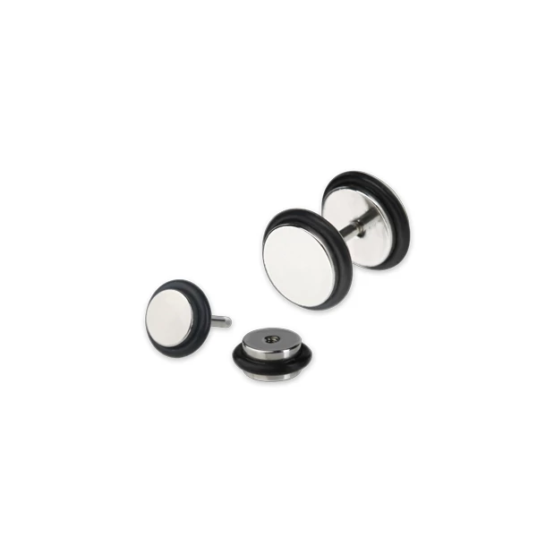 Piercing, Áltágító kaucsuk gyűrűvel, 316L orvosi acél
