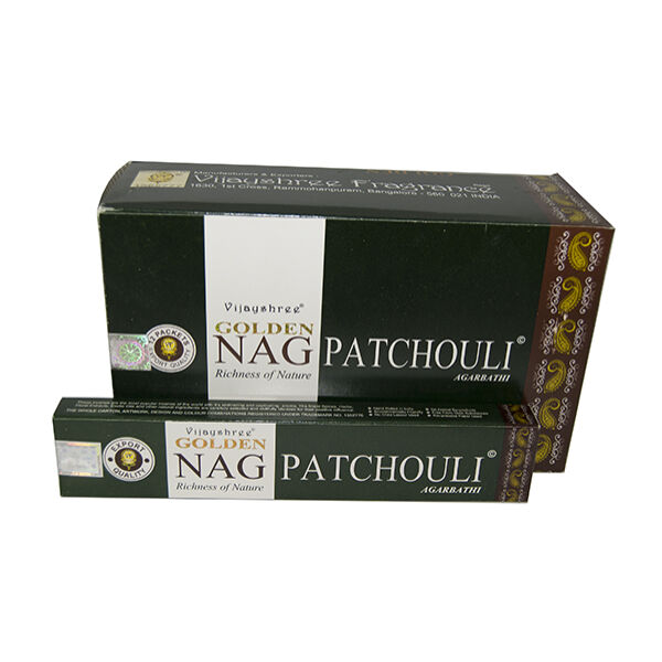 Golden Nag Patchouli, prémium füstölő, 15 gr