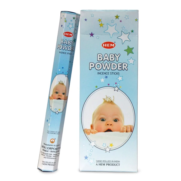 Füstölő, HEM Baby Powder, 20 szál