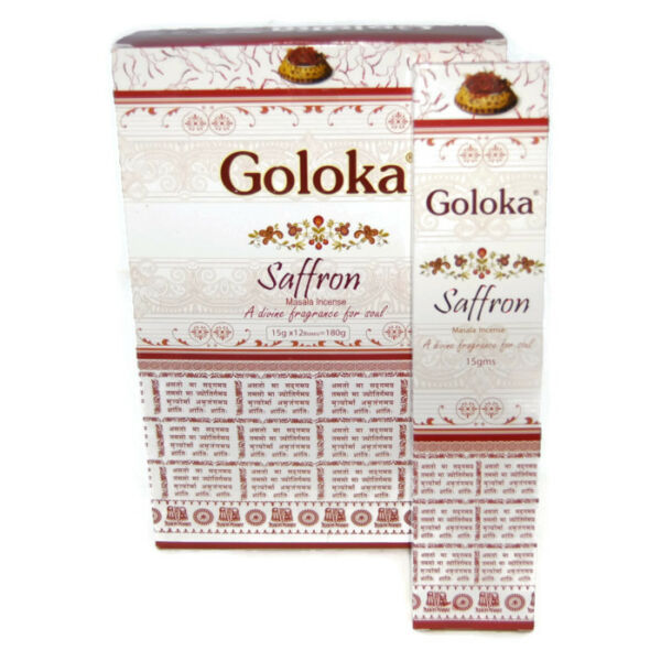Goloka Saffron, prémium füstölő, 15 gr
