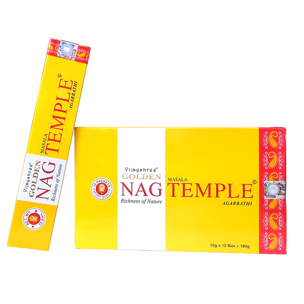 Golden Nag Temple, prémium füstölő, 15 gr