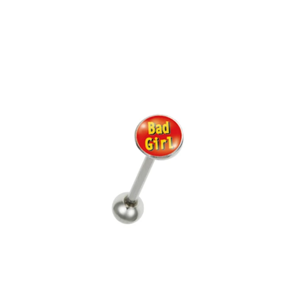 Piercing, Nyelvékszer képpel, 316L orvosi acél