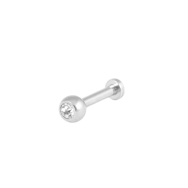 Tragus, Helix Piercing Orvosi Acél Fehér Köves 