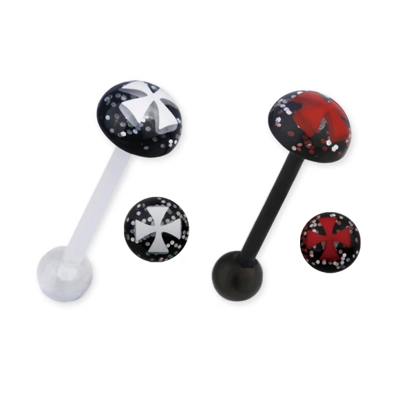 Piercing, Nyelvékszer, rugalmas szárral, bőrbarát műanyag