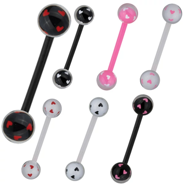 Piercing, Nyelvékszer, rugalmas szárral, bőrbarát műanyag