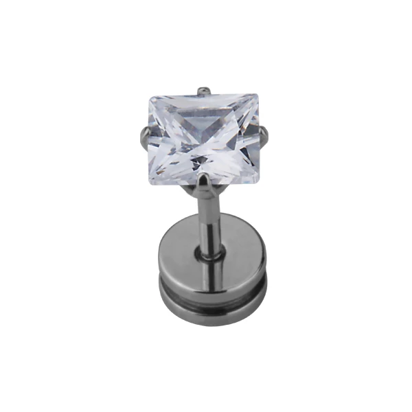 Piercing, Áltágító, cirkon kővel, 316L orvosi acél