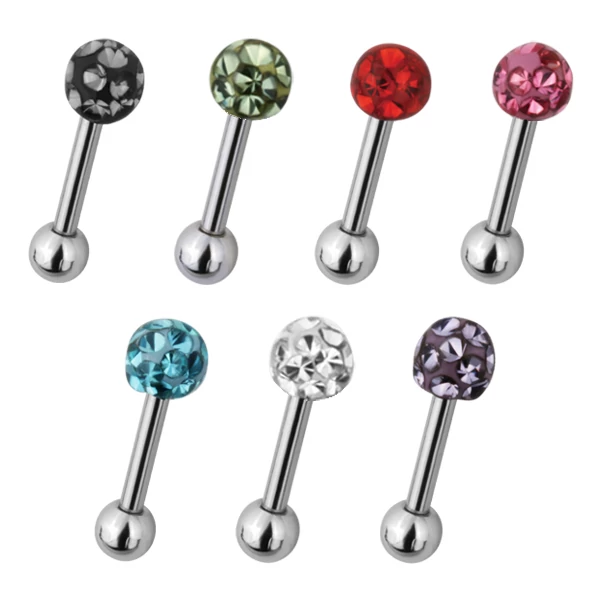 Piercing, Tragus, 316L orvosi acél, piros
