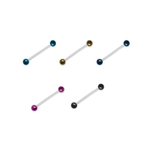 Piercing, Szemöldökékszer, tragus, szilikon szárral, színes titán golyókkal
