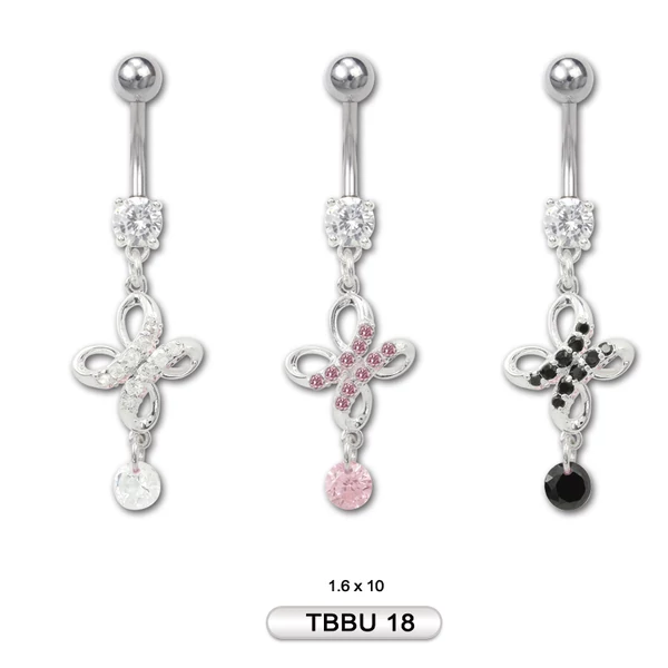 Piercing, Köldökékszer, 316L orvosi acél szárral
