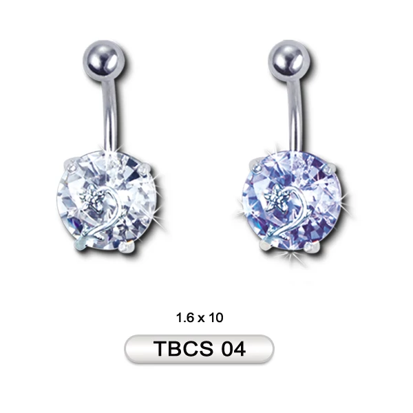Piercing, Köldökékszer, 316L orvosi acél szárral