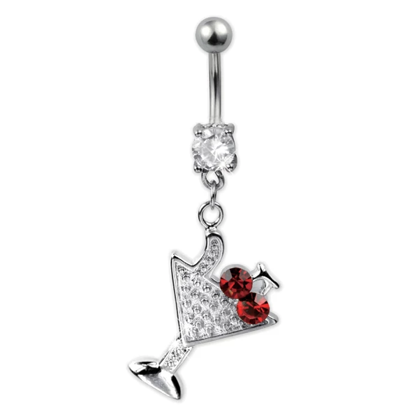 Piercing, Köldökékszer, 316L orvosi acél szárral