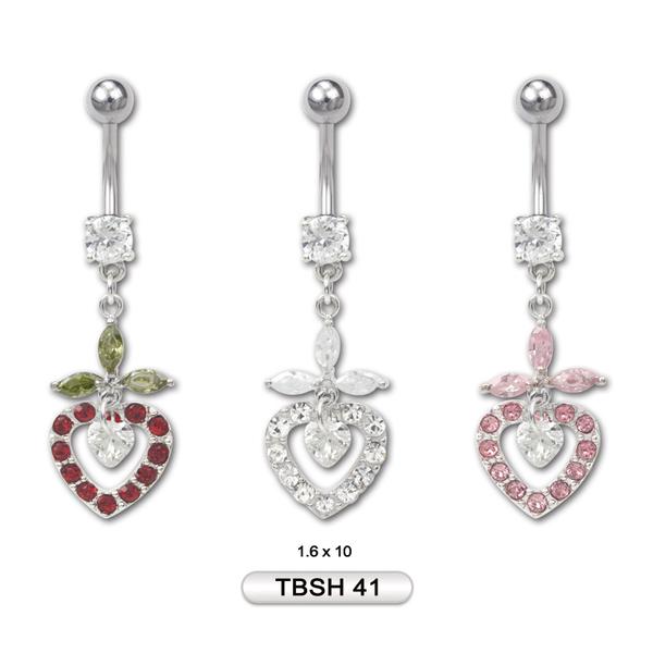 Piercing, Köldökékszer, 316L orvosi acél szárral
