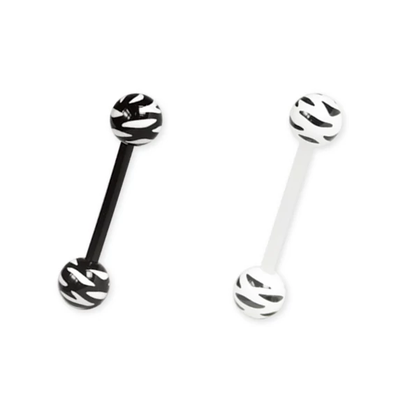 Piercing, Nyelvékszer, rugalmas szárral, bőrbarát műanyag