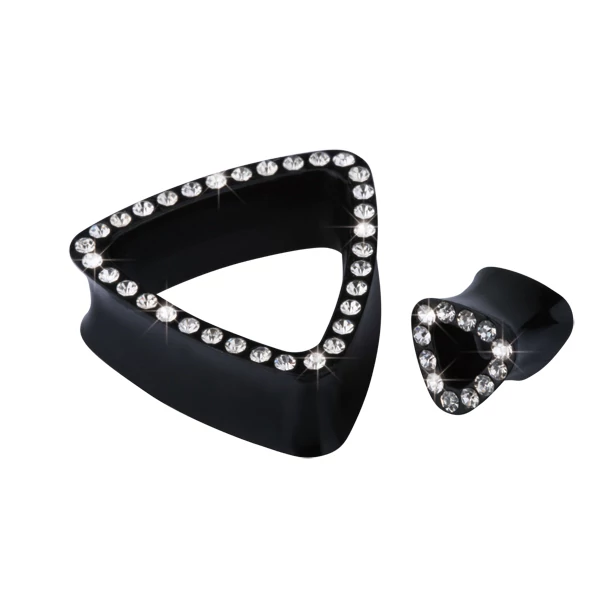 Piercing, Tágító (dugó), akril, cirkon kövekkel